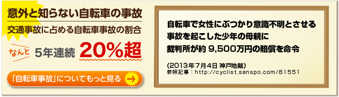 意外と知らない自転車の事故