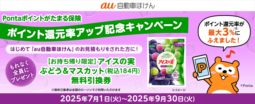 au自動車ほけん豪華賞品が当たるキャンペーン！