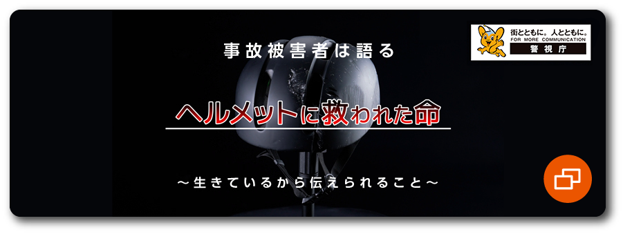 「ヘルメットに救われた命」画像