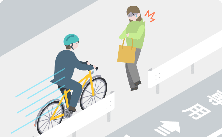 歩道上の危険走行