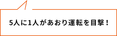 5人に1人があおり運転を目撃！