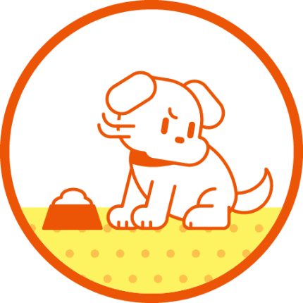ごはんからそっぽを向く犬