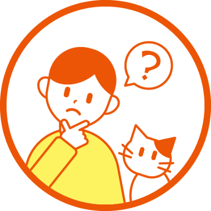 悩む男性と猫