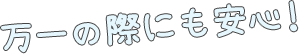 万一の際にも安心!