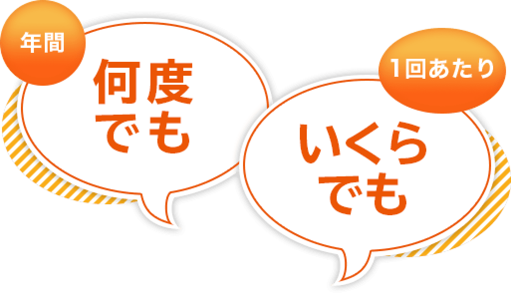 年間何度でも　１回あたりいくらでも